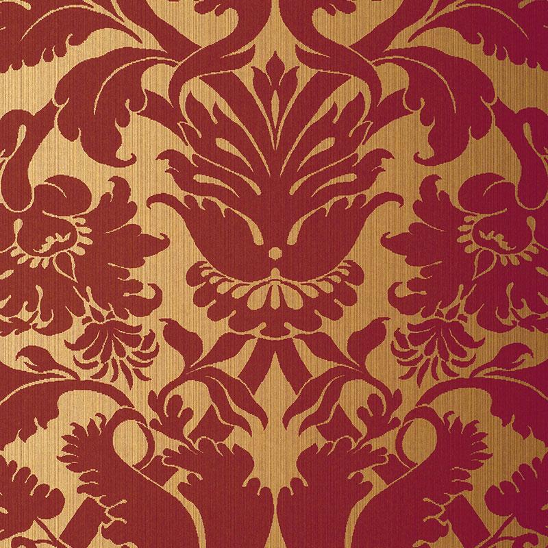 FIORELLA DAMASK_RED ON GOLD