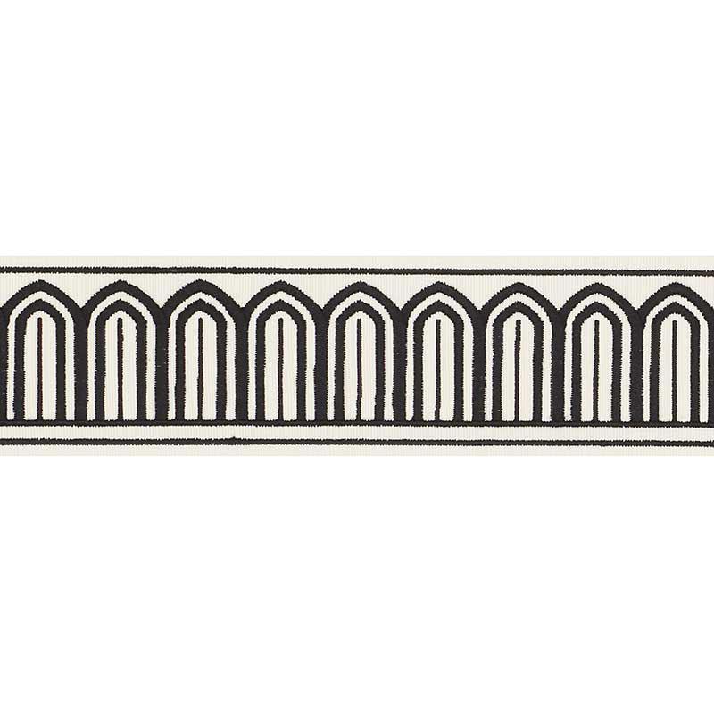 ARCHES EMBROIDERED TAPE MEDIUM_BLACK ON WHITE