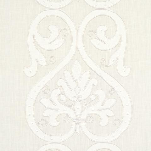 MEDICI EMBROIDERED SHEER_BLANC